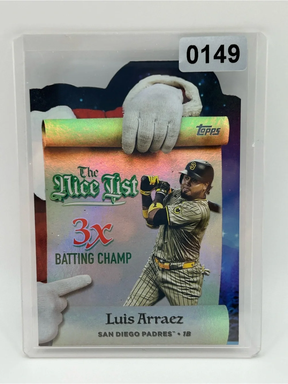 Luis Arraez Topps Holo 'The Nice List' Holiday Baseball Card ⚾️ San Diego Padres